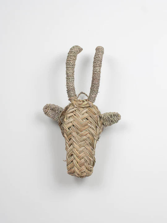 Mini Woven Animal Head Goat