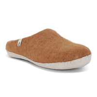 Wool Slippers Felted Mule Chestnut