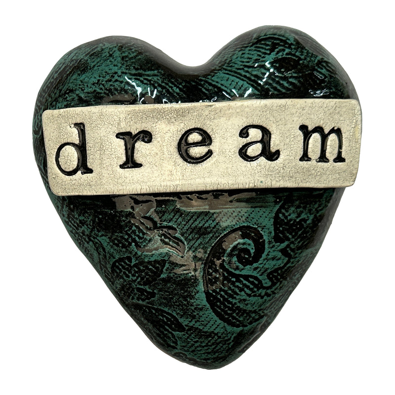 Handmade Ceramic Heart - DREAM