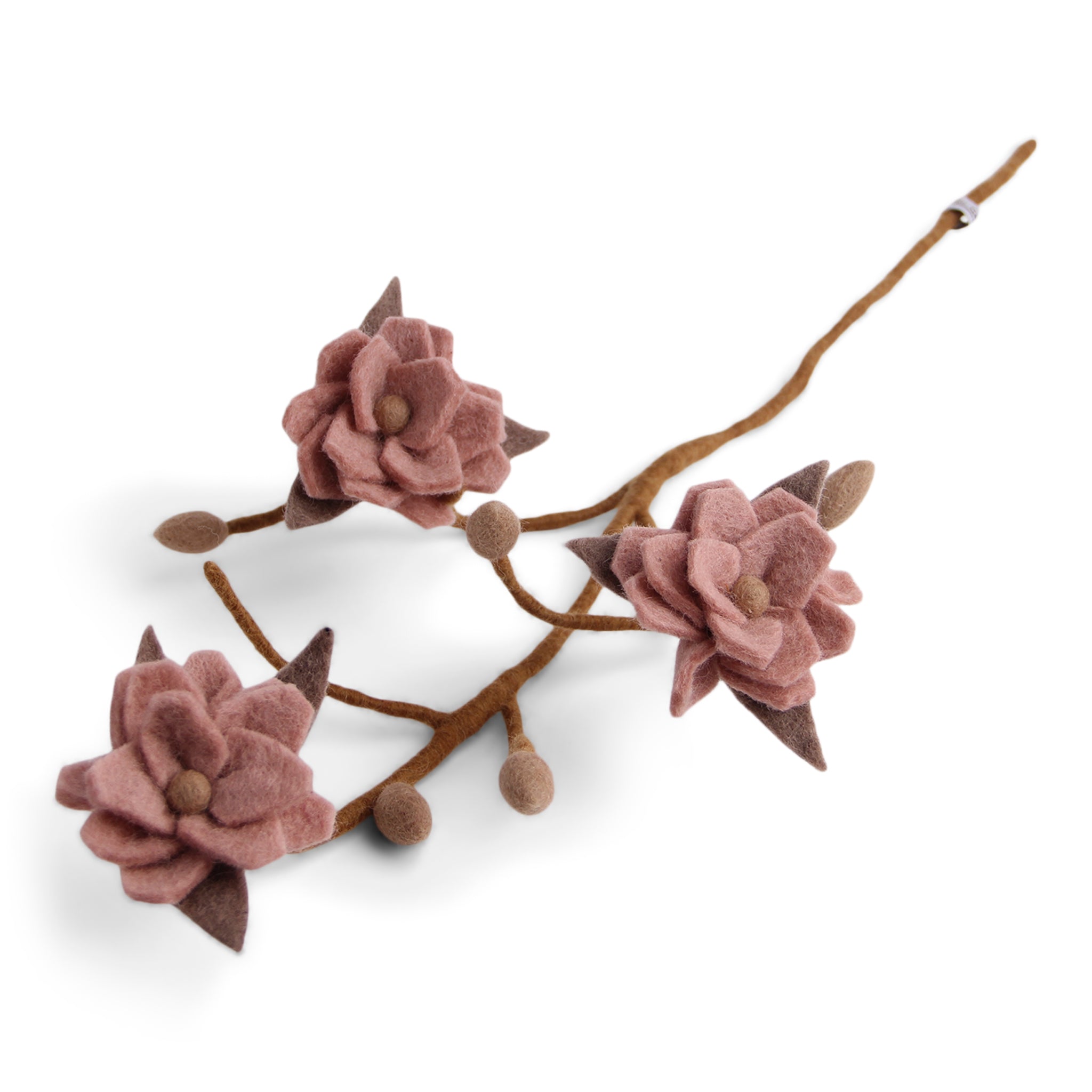 Felted Magnolia Branch with Flowers