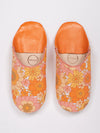 Womens Cotton/Leather Babouche Slippers