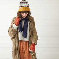 Wristwarmer Wool Gloves Cable Knit Multicoloured Rust Orange RAJA