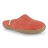 Wool Slippers Rusty Red Rubber Sole Felted Mule