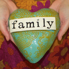 Handmade Ceramic Heart - FAMILY