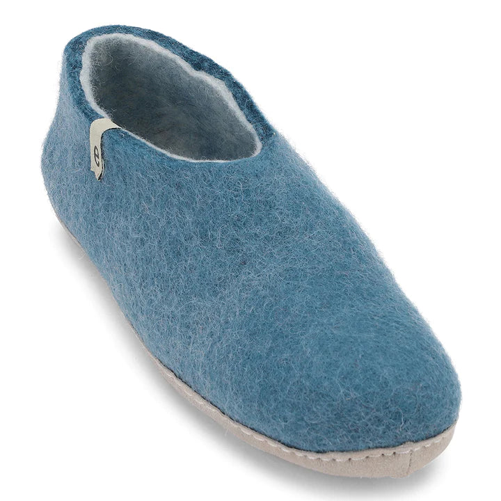 Wool Slipper Shoes Sea Blue Felted Mule