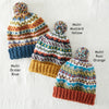 Wool Bobble Hat Multicoloured Mustard Yellow Waste Wool