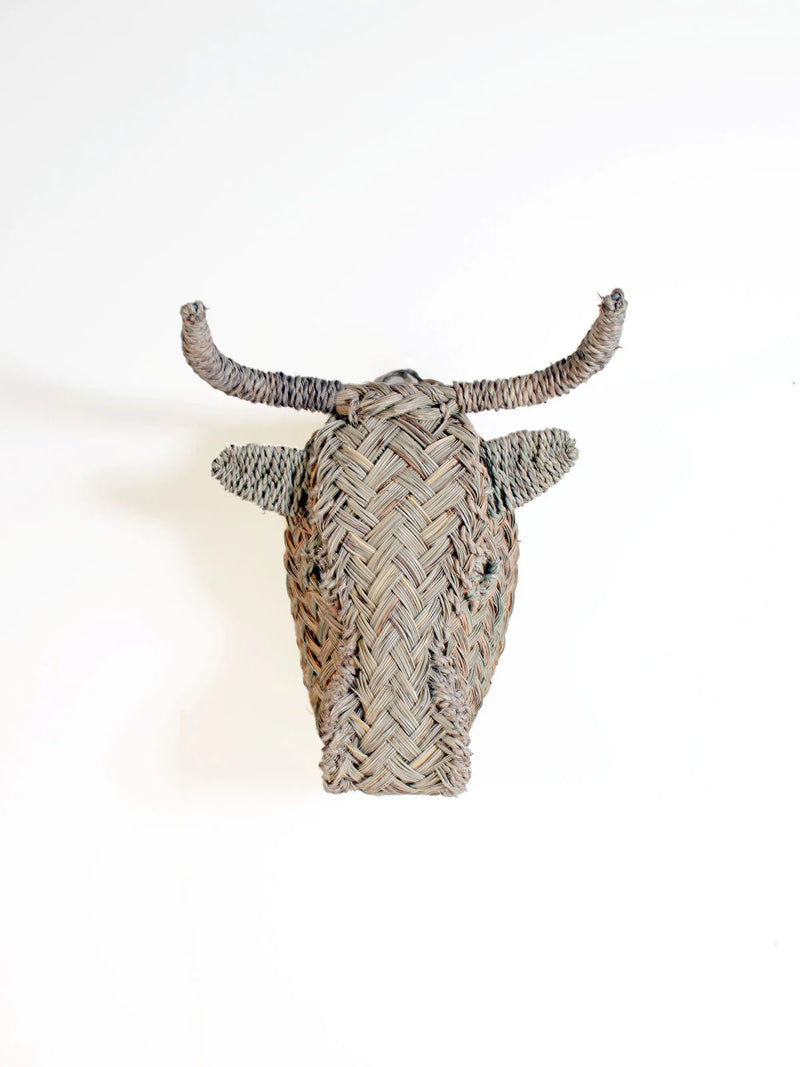 Mini Woven Animal Head Buffalo