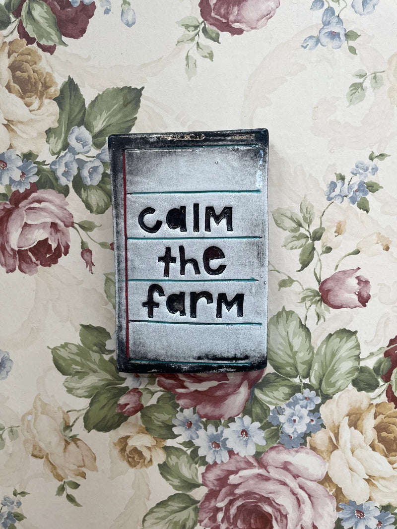 Handmade Rectangular Ceramic - CALM THE FARM