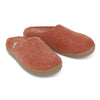 Wool Slippers Clay Rubber Sole Felted Mule