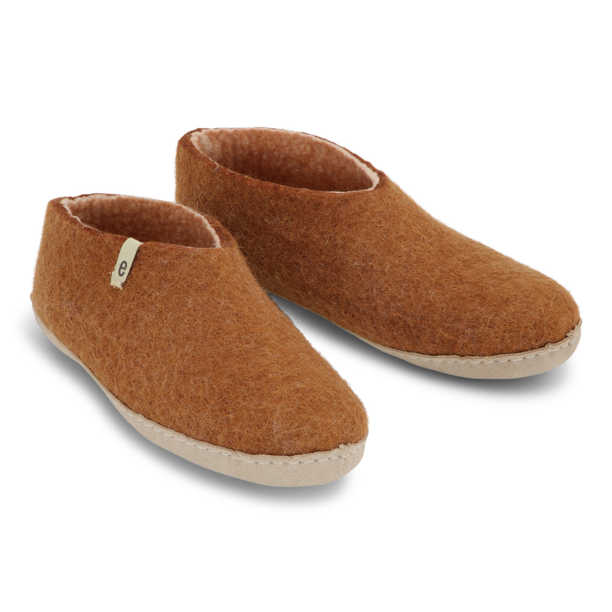 Wool Slipper Shoes Brown Chestnut Felted Mule