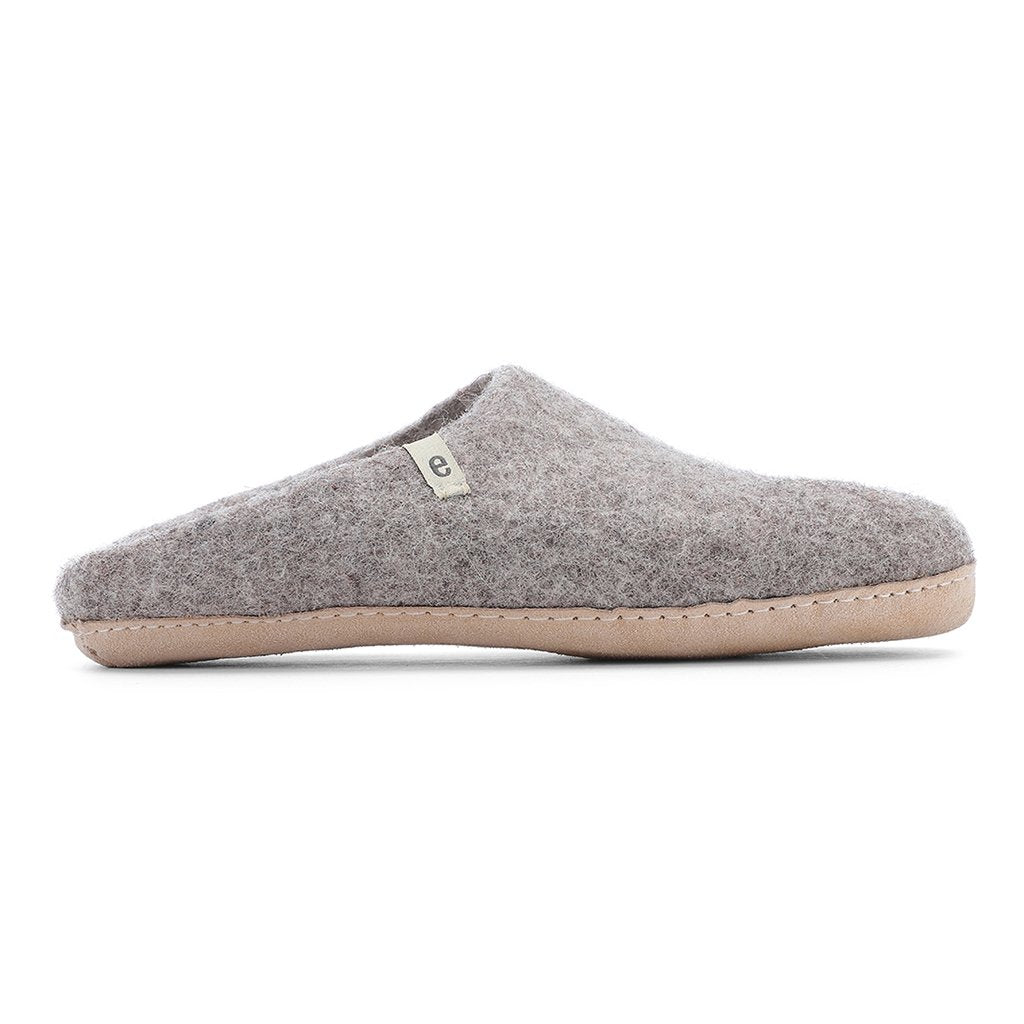 Wool Slippers Felted Mule Natural Grey EGOS Copenhagen