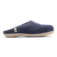 Wool Slippers Felted Mule Blue EGOS Copenhagen