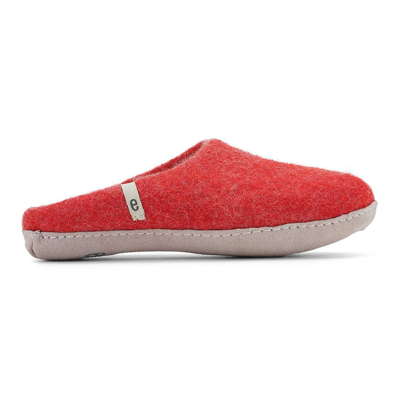 Wool Slippers Felted Mule Rusty Red EGOS Copenhagen