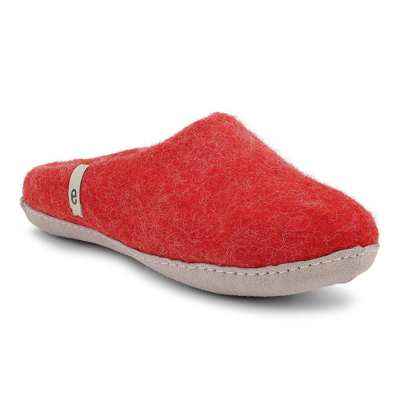 Wool Slippers Felted Mule Rusty Red EGOS Copenhagen