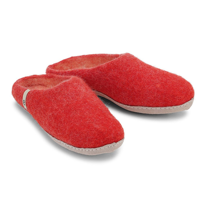 Wool Slippers Felted Mule Rusty Red EGOS Copenhagen