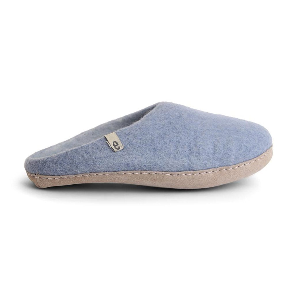 Wool Slippers Felted Mule Light Blue EGOS Copenhagen