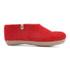 Wool Slipper Shoes Red Felted Mule