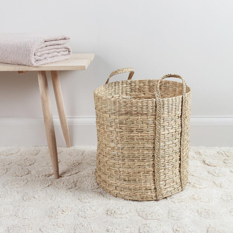 Tall Seagrass Basket with Handles Medium