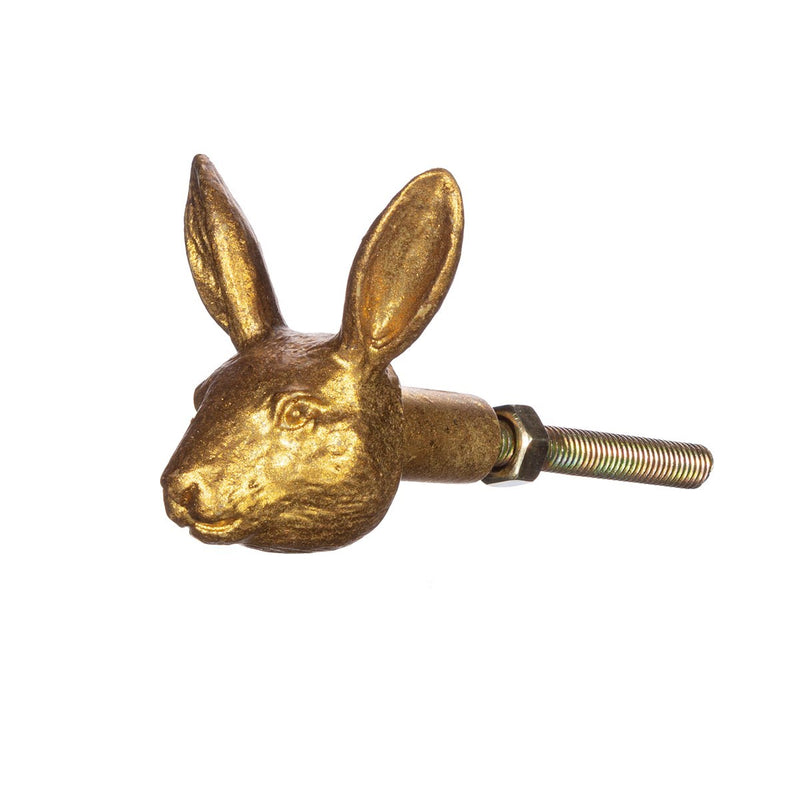 Gold Rabbit Drawer Knob