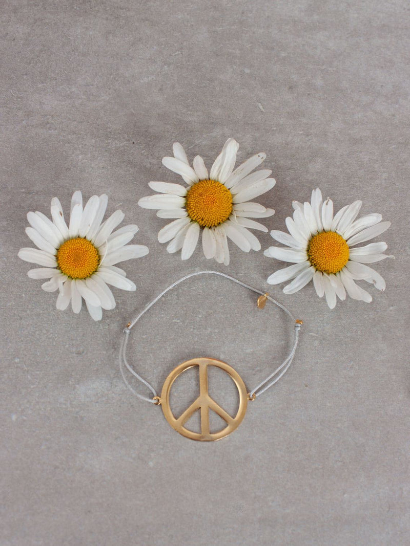 Gold Peace Bracelet Large Grey