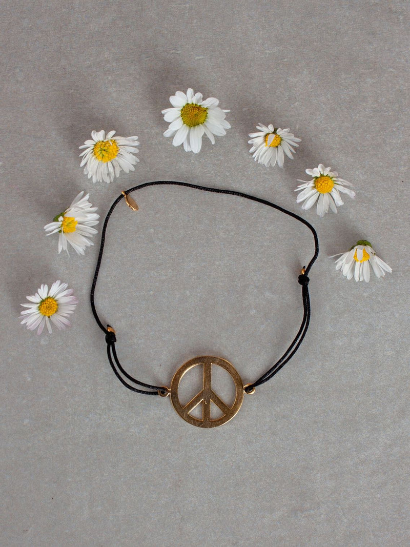 Gold Peace Bracelet Small Black