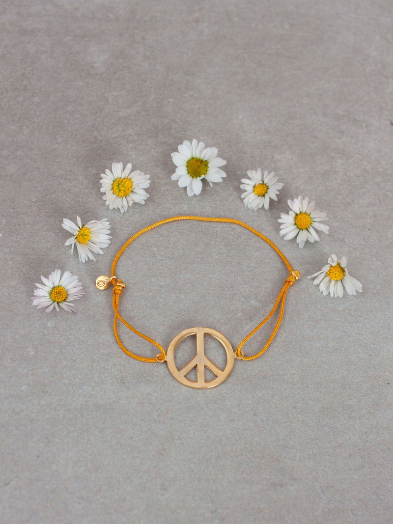 Gold Peace Bracelet Small Mustard