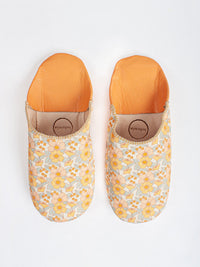 Womens Cotton/Leather Babouche Slippers