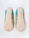 Womens Cotton/Leather Babouche Slippers