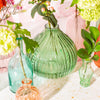 Round Fluted Glass Vase Green