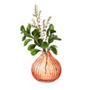 Round Fluted Glass Vase Amber