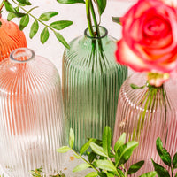 Tall Fluted Glass Vase Green