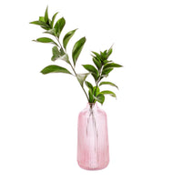 Tall Fluted Glass Vase Pink