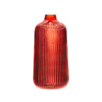 Tall Fluted Glass Vase Amber