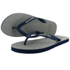 Waves Mens 100% Natural Rubber Flip Flop  Navy / Grey