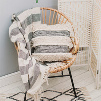 Scandi Boho Tufted Stripe Cushion Cover