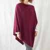 RISI Luxury Merino Cowl Poncho / Plum Purple