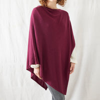 RISI Luxury Merino Cowl Poncho / Plum Purple