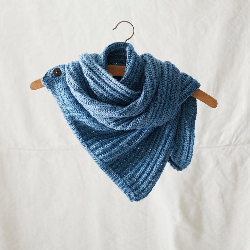 NATIJA Unisex Merino Triangle Wrap Scarf / Slate Blue