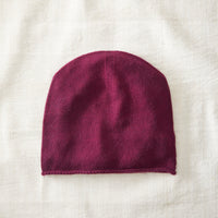 PAVA Unisex Luxury Merino Slouch Beanie Hat / Plum Purple