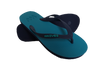 Waves Unisex 100% Natural Rubber Flip Flop  Turquoise  /  Navy