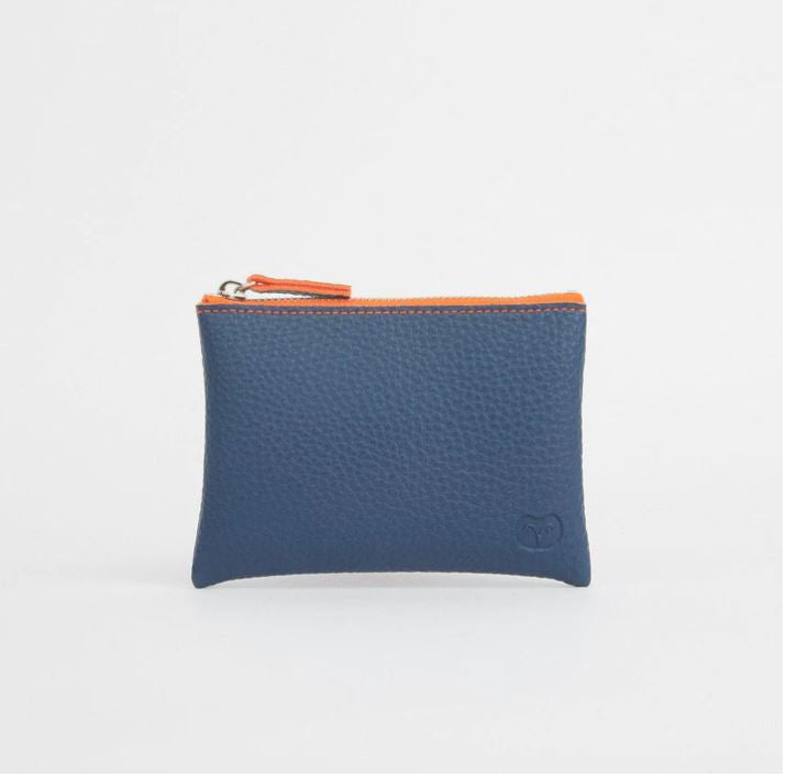 Tawny Coin Purse - Navy/Orange