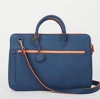 Balsas Document and Laptop Portfolio Bag - Navy/Orange