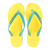 Waves Womens 100% Natural Rubber Flip Flop   Light Blue  / Yellow