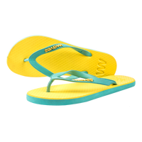 Waves Womens 100% Natural Rubber Flip Flop   Light Blue  / Yellow